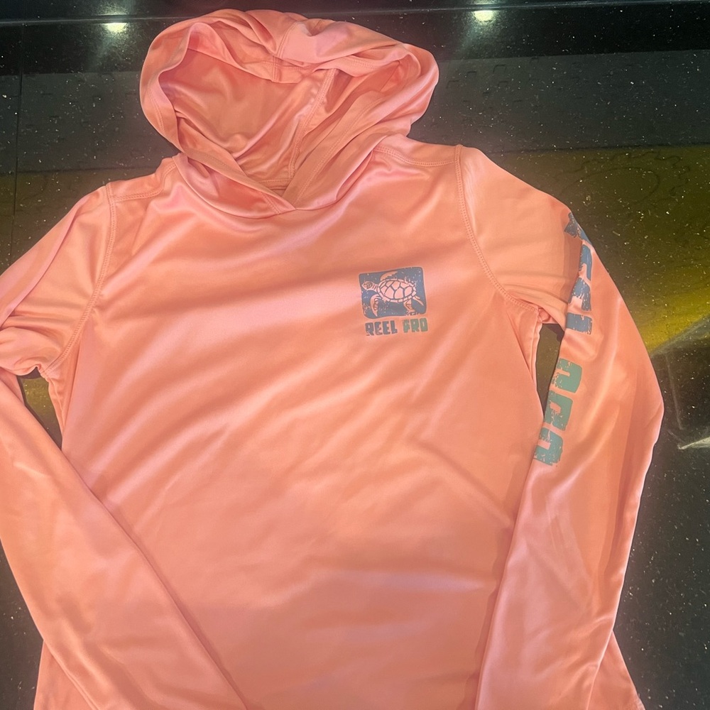 Reel Pro Fishing Pink Hooded Long Sleeve Shirt